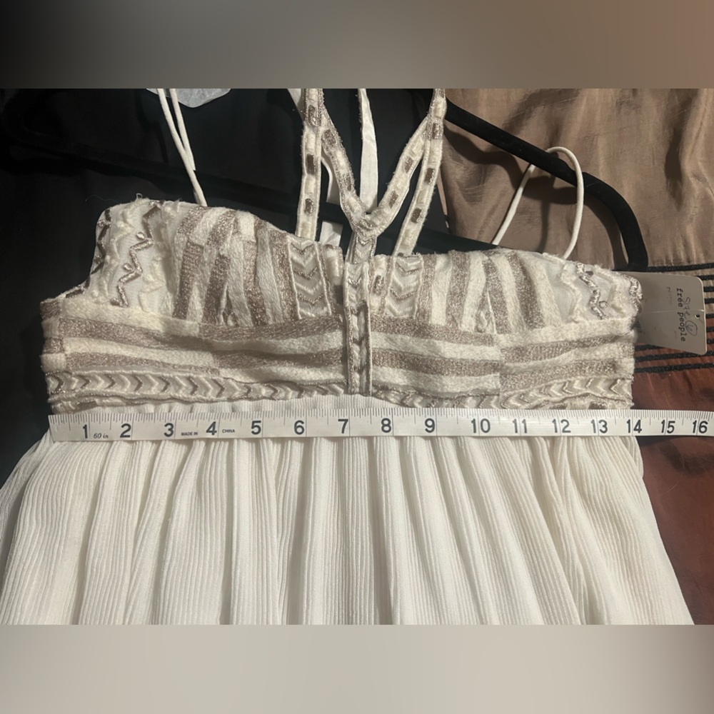 Free People Cream Maxi Dress with Embellished Bodice - Picture 5 of 16